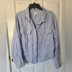 Nicole Miller Soft Blue Utility Jacket